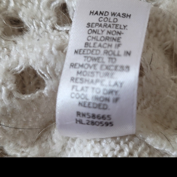 Trouve (Nordstrom) Womens SZ. Sm. Open knit Ivory Sweater Linen/Angora Blend - Picture 9 of 9